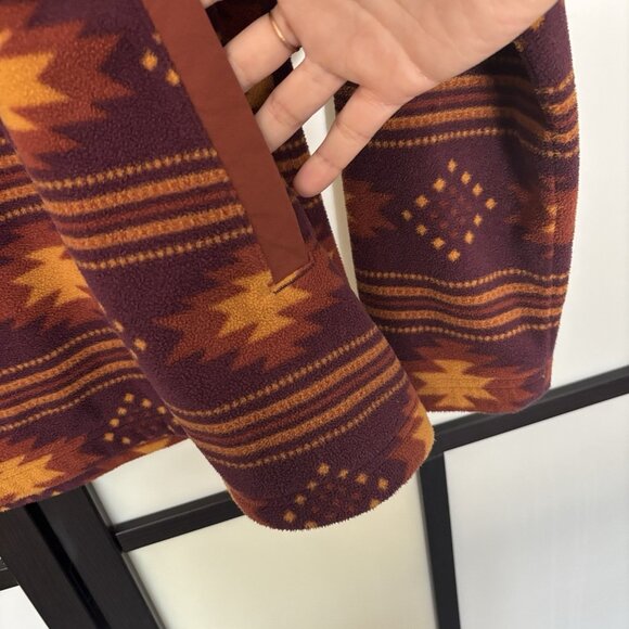Duluth Trading Sweater Medium Multicolor Aztec Navajo Snap Fleece Sweatshirt - Picture 5 of 13